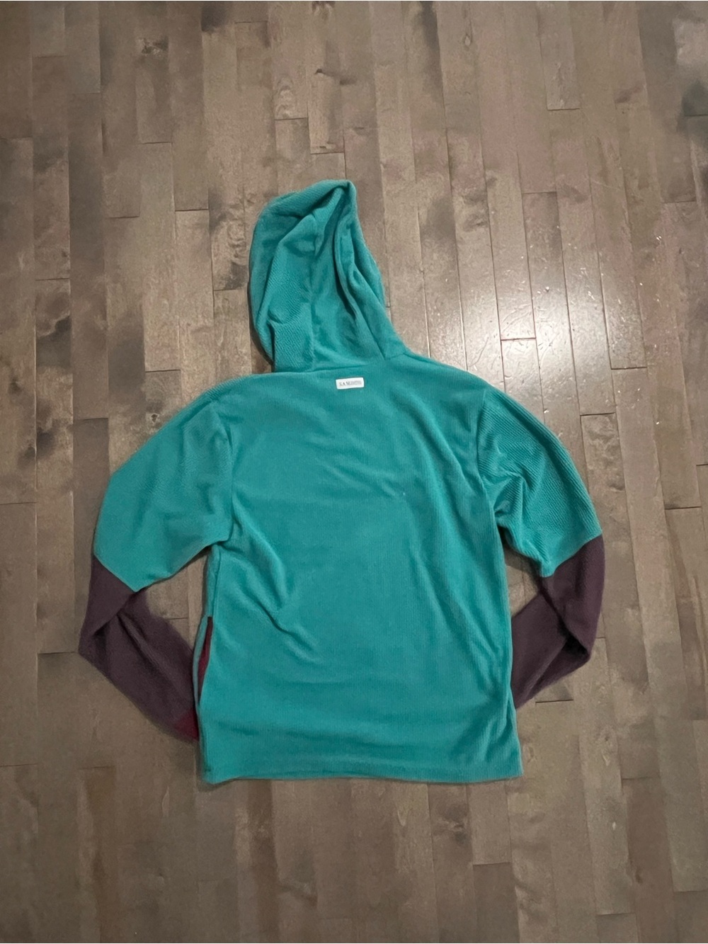 SAMBOB Teal Microgrid Fleece Hoodie - Picture 3 of 4